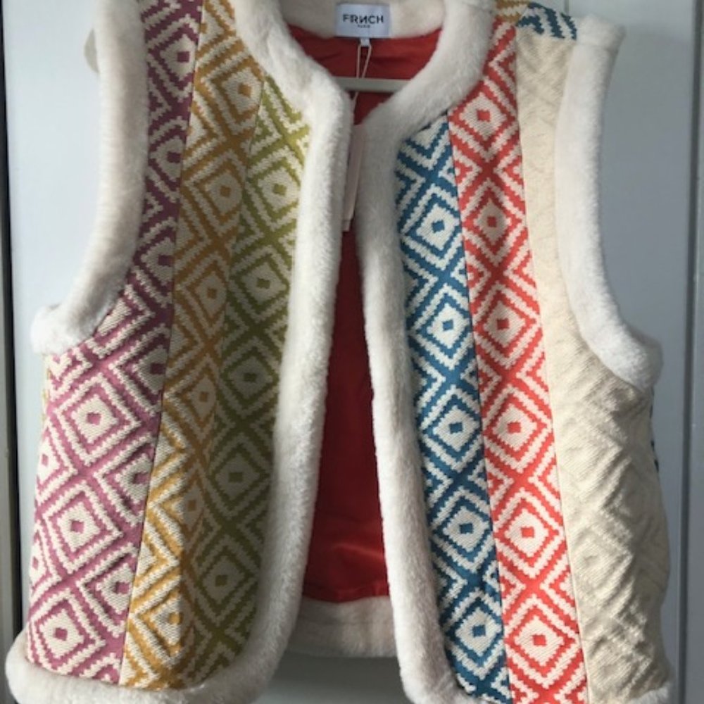 NWT FRNCH Vest with Faux Fur Trim